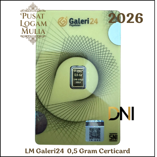 PUSAT LOGAM MULIA - Logam Mulia Emas Galeri24 0,5 Gram Certicard by Pegadaian