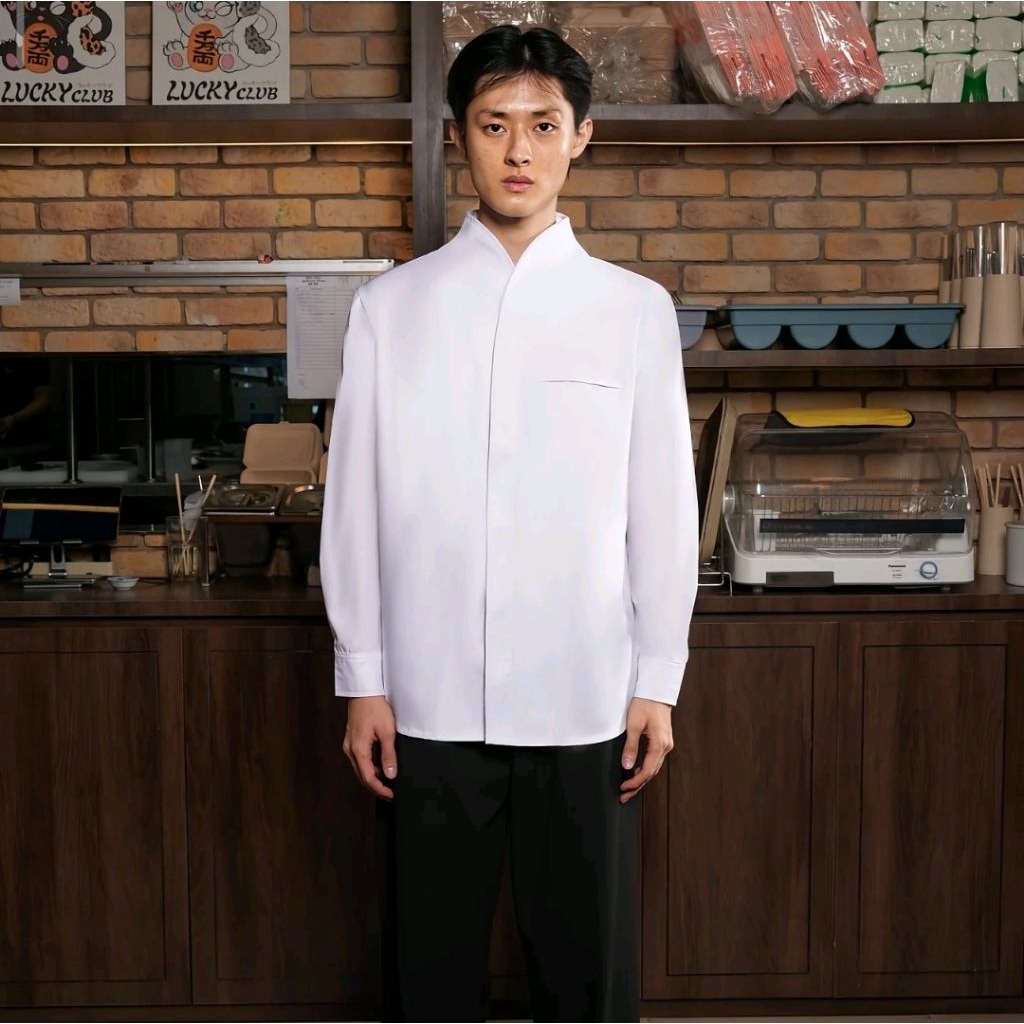 minimal beskap toyobo shirt signore warna putih ukuran S