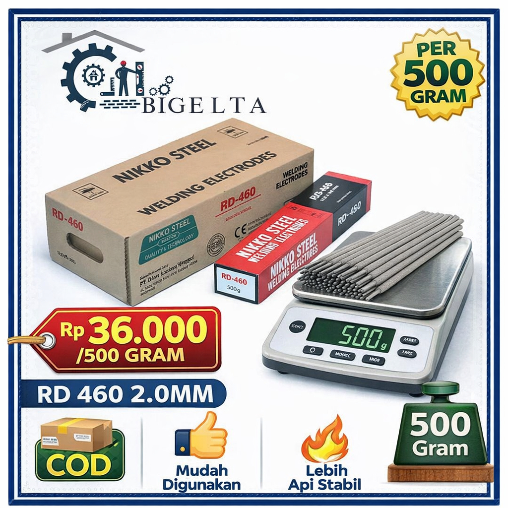 kawat las listrik  NIKKO RD 460 1/2 kg 2.0 mm / kawat las listrik