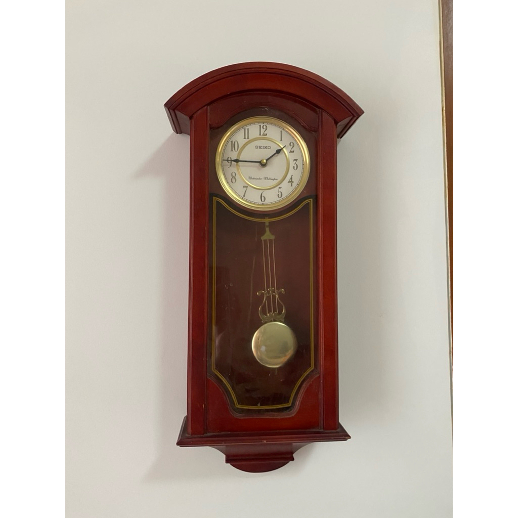 jam dinding kayu seiko vintage