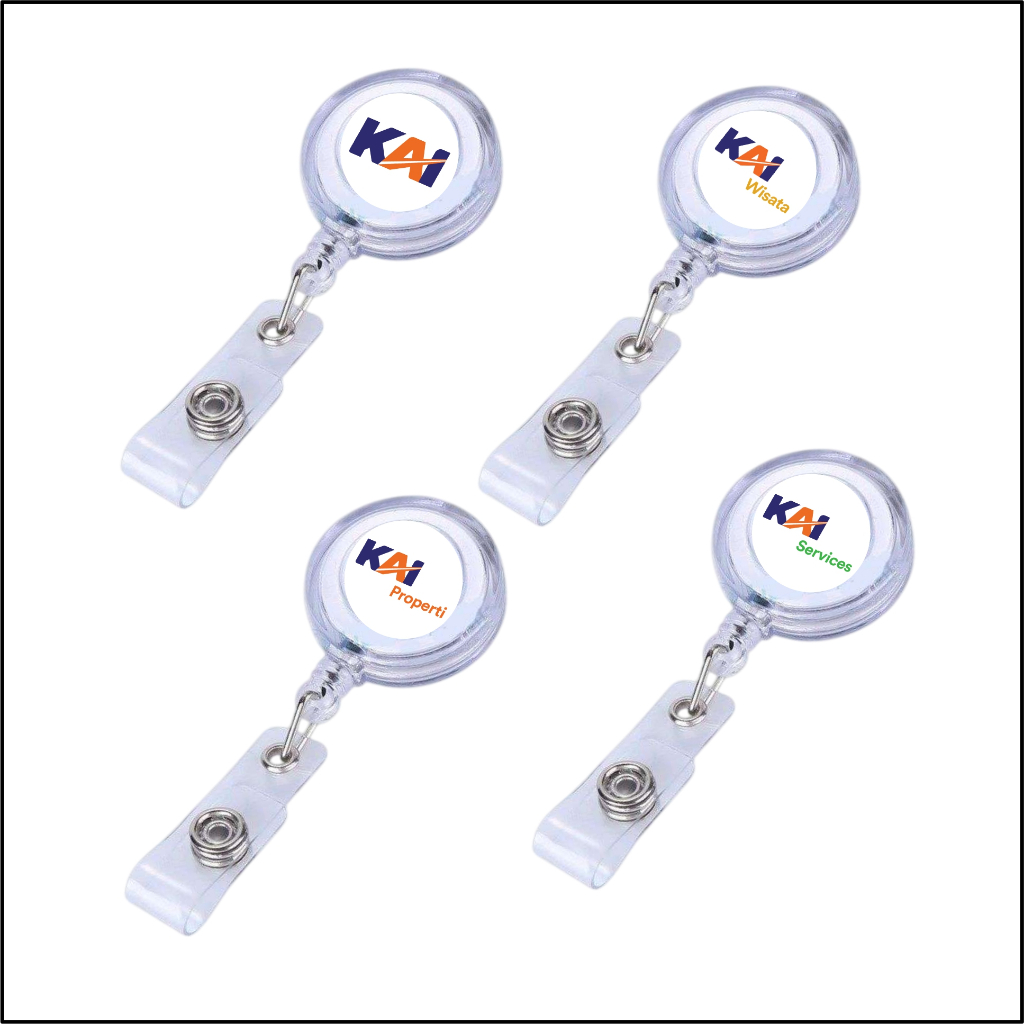 READY STOK LOGO KAI YOYO TRANSPARAN GANTUNGAN ID CARD MURAH ecer dan Grosir KAI SERVICES KAI WISATA