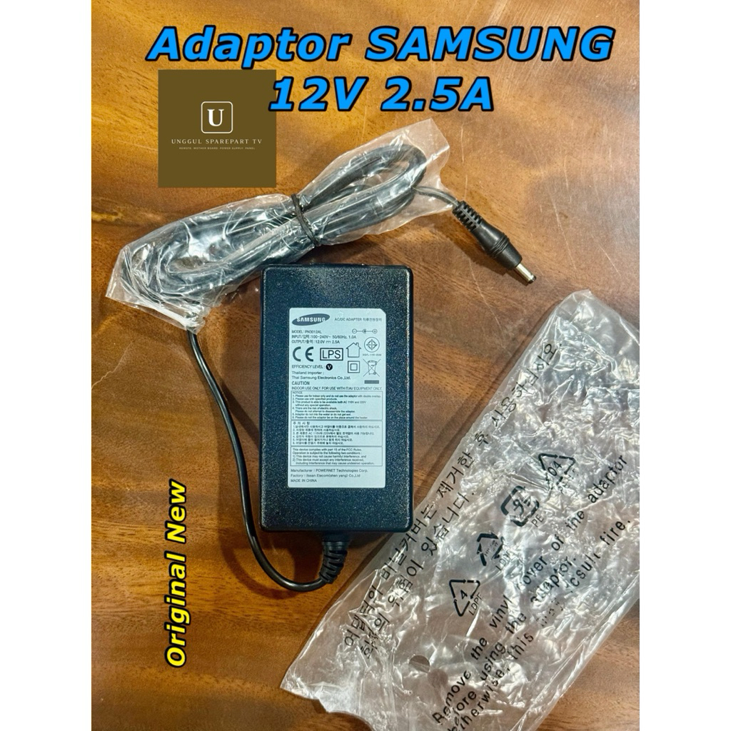 Adaptor LCD LED TV Monitor Samsung 12V 2.5A ORIGINAL - Adaptor Samsung 12 Volt 2.5 Ampere