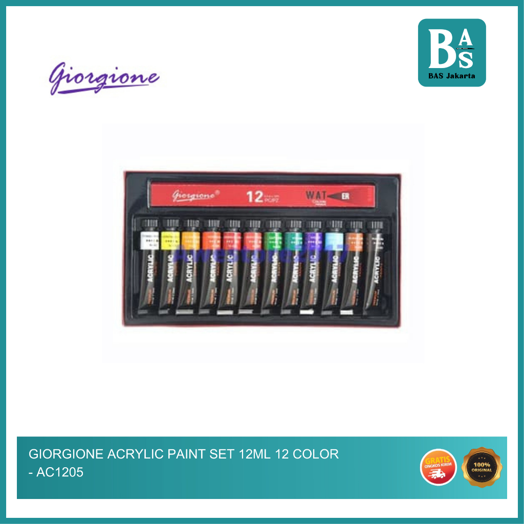 Set Cat Akrilik Giorgione 12/24/30 Warna 12ml - BAS Jakarta