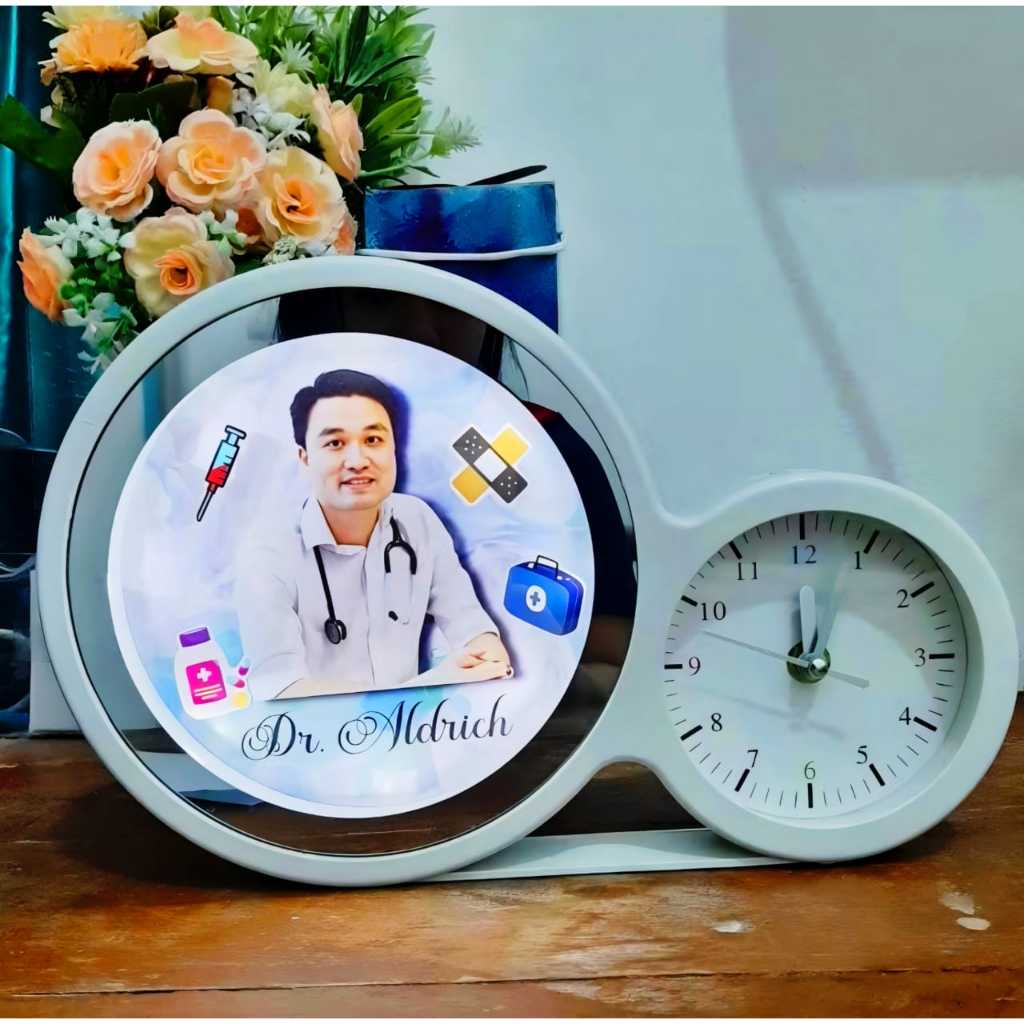 4N1 jam Cermin mirror kaca magic ajaib frame foto lampu LED hadiah kado gift hampers custom ultah an