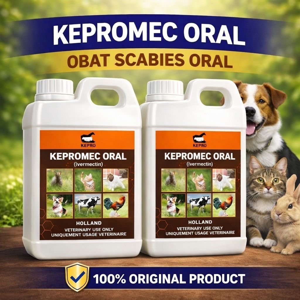 KEPROMEC ORAL 500ML - Obat Scabies Oral Kucing Kelinci Anjing Obat Jamur Gudik Kutu Cacing