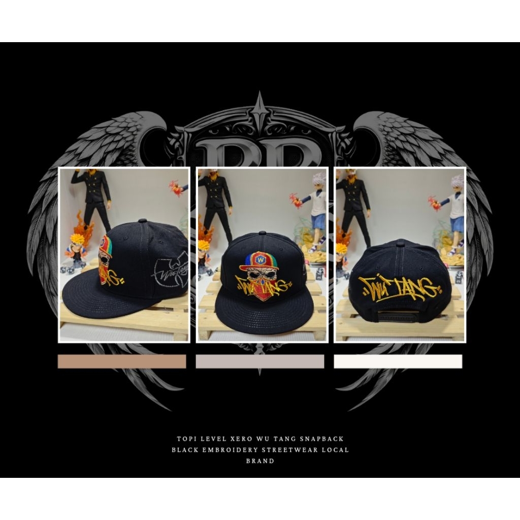 Topi Level Xero Wu Tang Snapback Black Embroidery Streetwear Local Brand
