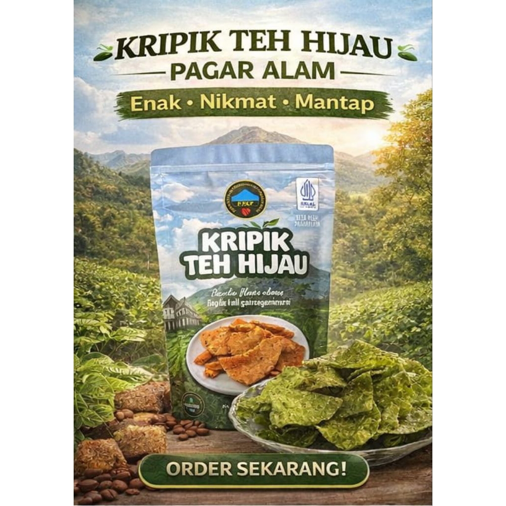 Keripik teh hijau asli pagar alam/oleh-oleh pagar alam