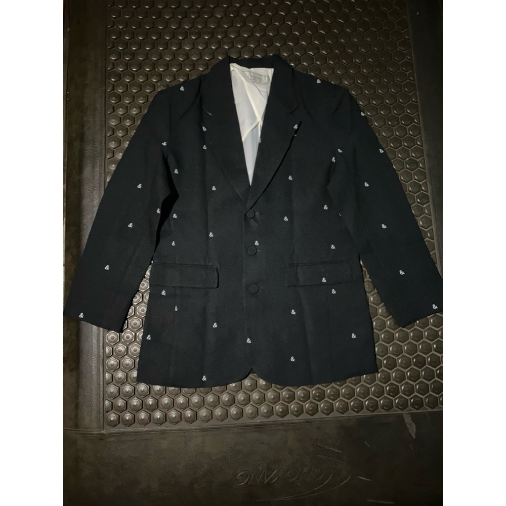 BLAZER JAS UNIK HITAM PEKAT SIMBOL & GOGIRL MEWAH BRANDED