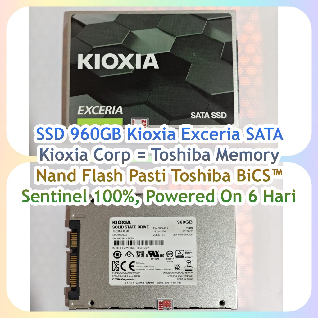 Like New SSD 1TB / 960GB Toshiba Kioxia Exceria 1 TB Sentinel 100% Second Bekas M2 NVME SSD SATA