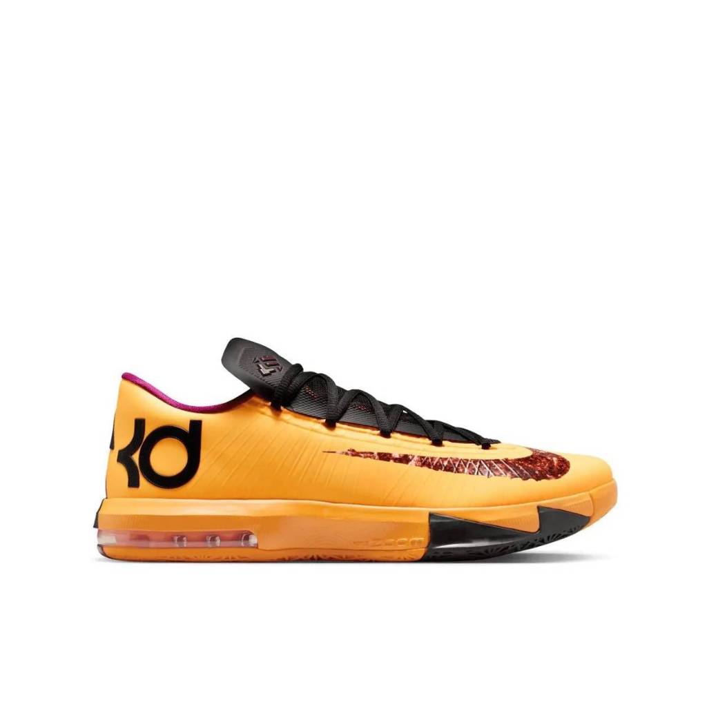 Nike kd vi men's basketball shoes - laser orange/raspberry red-black
