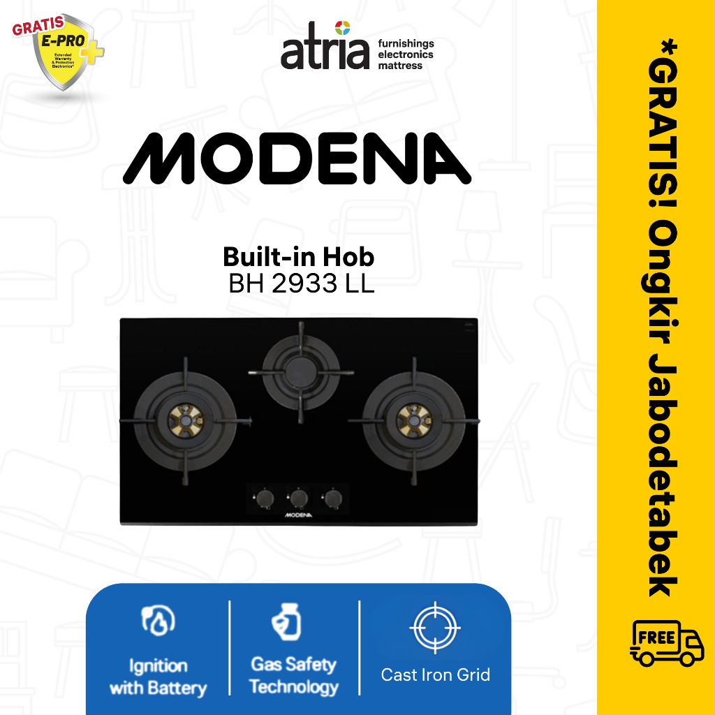 Bh2933Ll Kompor Tanam Modena Duraturo Bh 2933 Ll Built In Gas Cooker Co