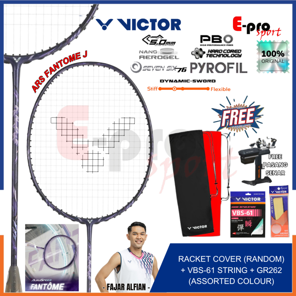 Raket Badminton Victor Auraspeed Fantome J / ARS Fantome / ARS-Fantome Bulutangkis Fajar Alfian Orig