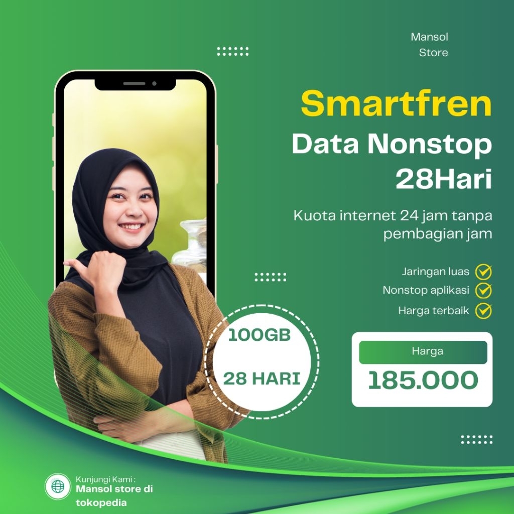 Voucher Paket Data Smartfren 100GB / Kuota Internet Smartfren