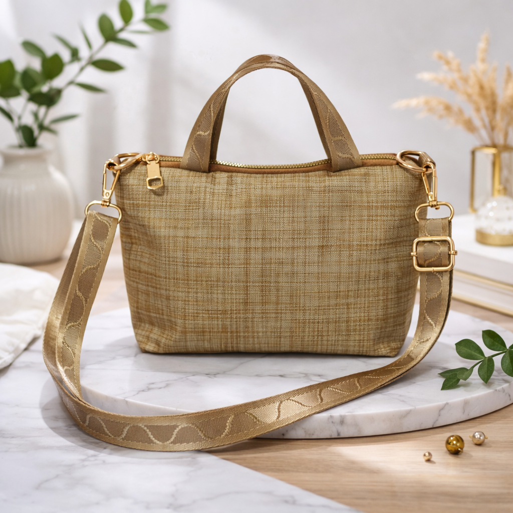 Sisca Handmade - Tas Bahu Sling Bag Motif Tikar Emas - Desain Anti Air, Ringan, dan Mudah Dibawa