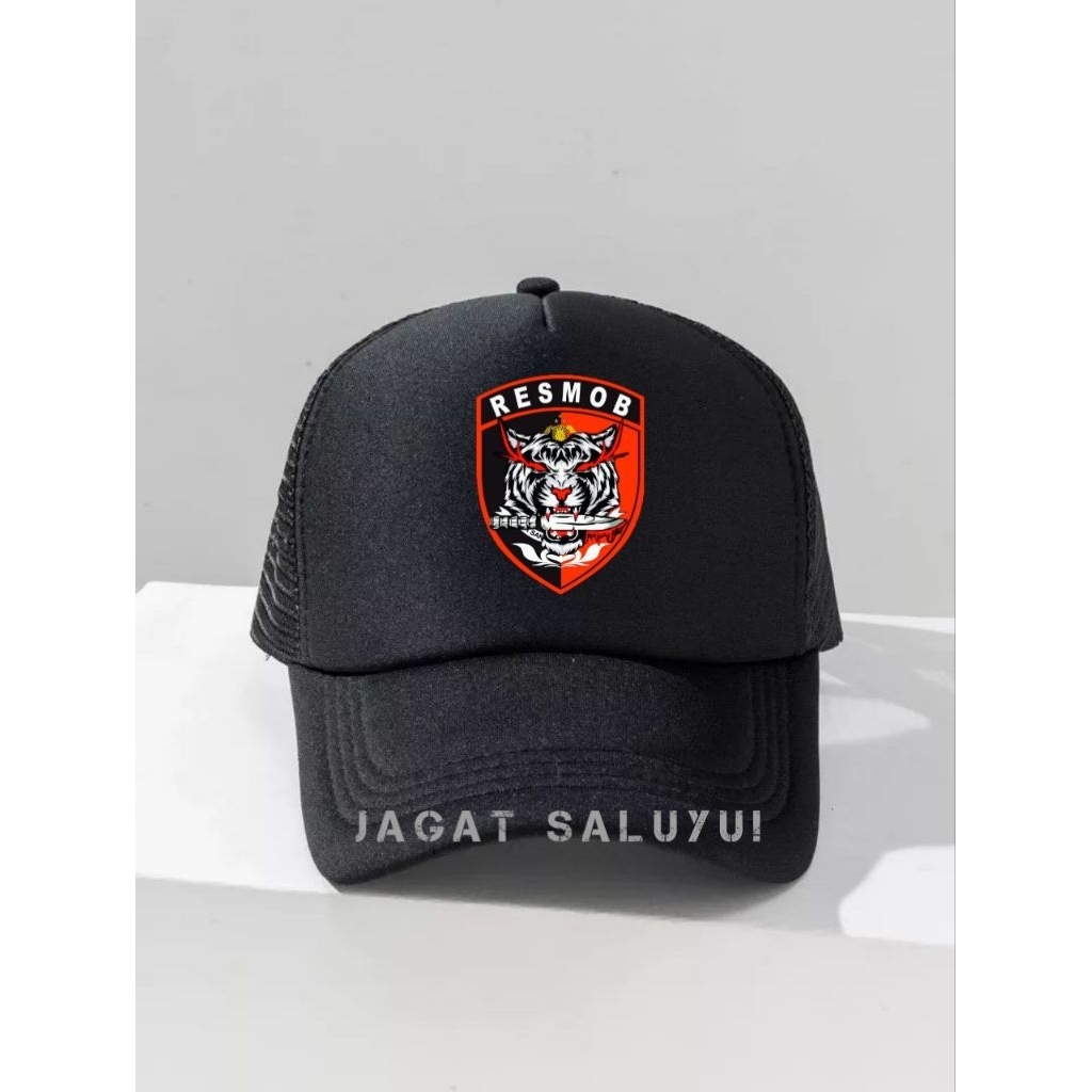 Topi resmob logo macan topi trucker resmob topi jaring pria