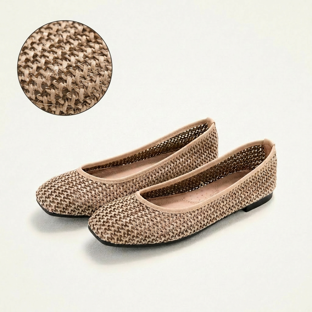 Berrybenka - Sofia Meiwa Crochet Flat Shoes Sepatu Flat Wanita Bahan Rajut