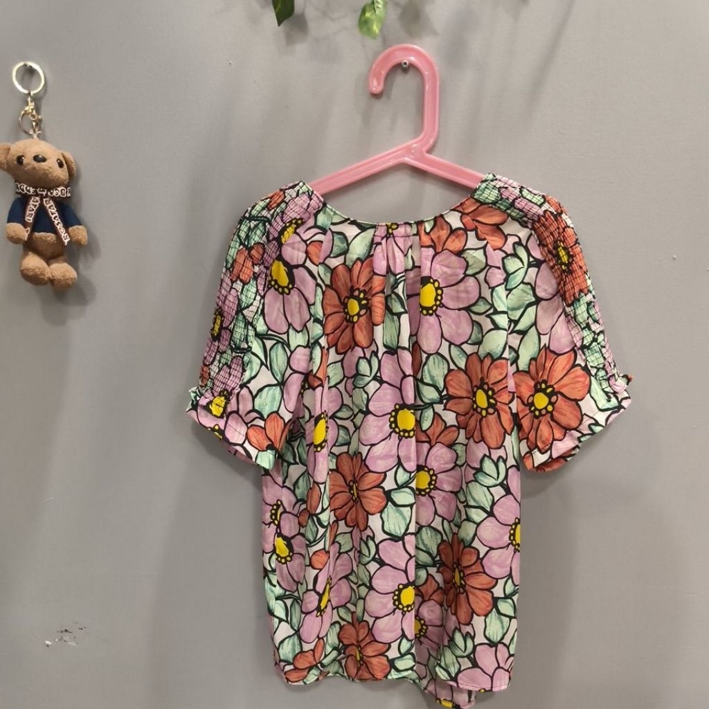 atasan blouse Zara flower prelovd