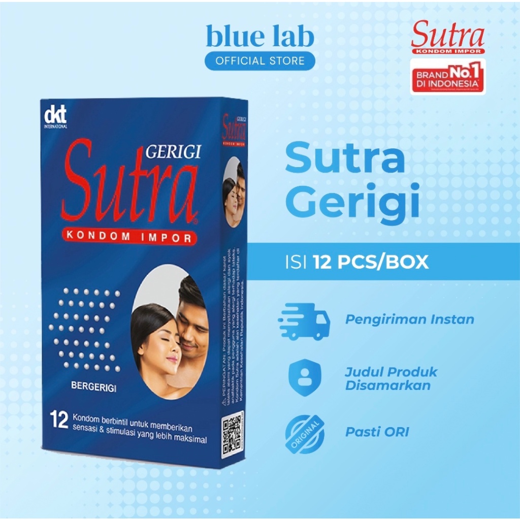 Kondom Sutra Biru 1 Box isi 12+3 Pcs Condom Sutra Bergerigi