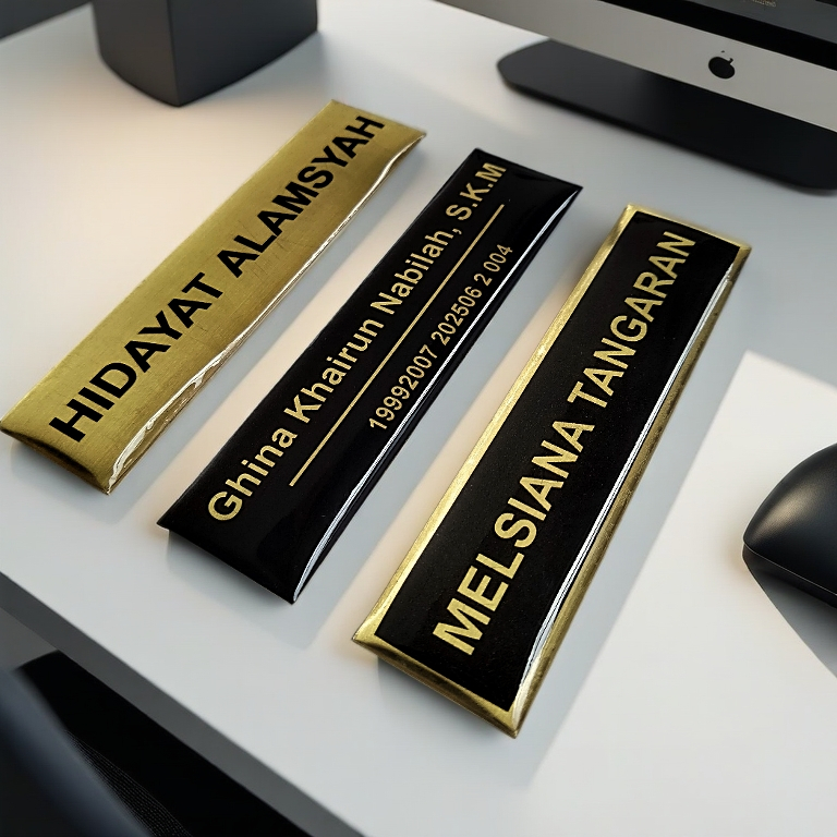 Nama Dada Kuningan Custom Resin Nama dada kuningan / nametag kuningan/ nama dada custom / nama dada 