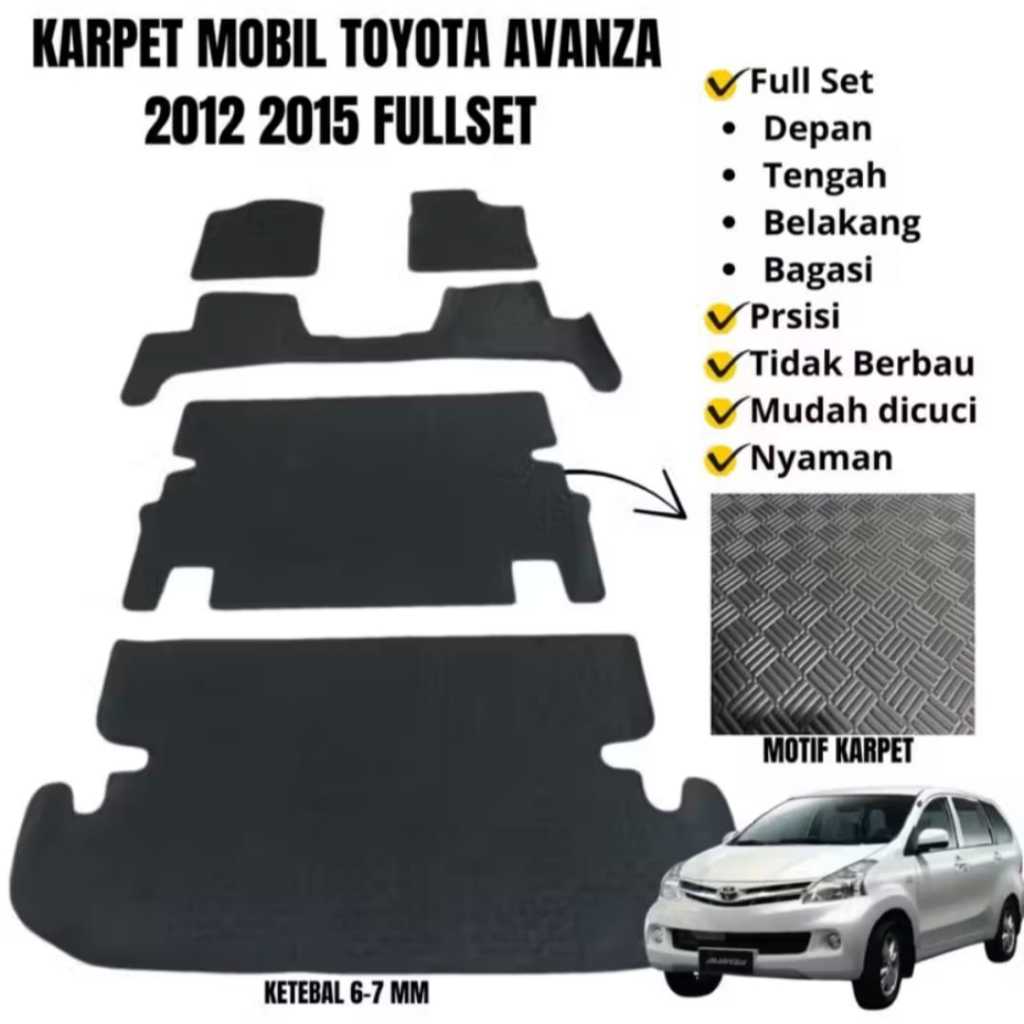KARPET LANTAI MOBIL Toyota Avanza 2012 2015 Matras Alas Kaki Mobil Avanza Toyota FULLSET