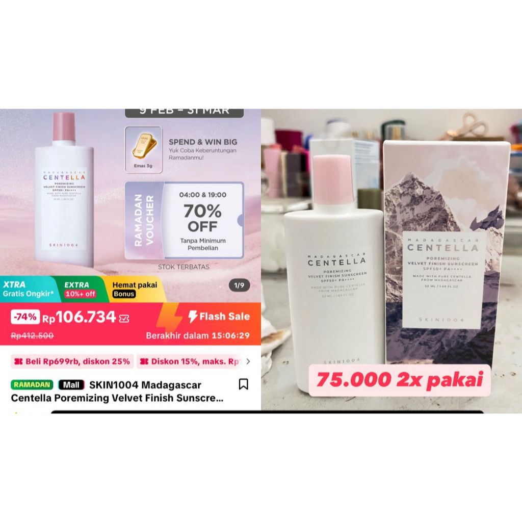 [PRELOVED] Sunscreen Poremizing skin 1004 pink