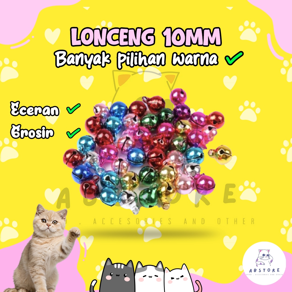 Lonceng 10mm Eceran Grosir - Lonceng Warna Warni - Lonceng Kucing 10mm