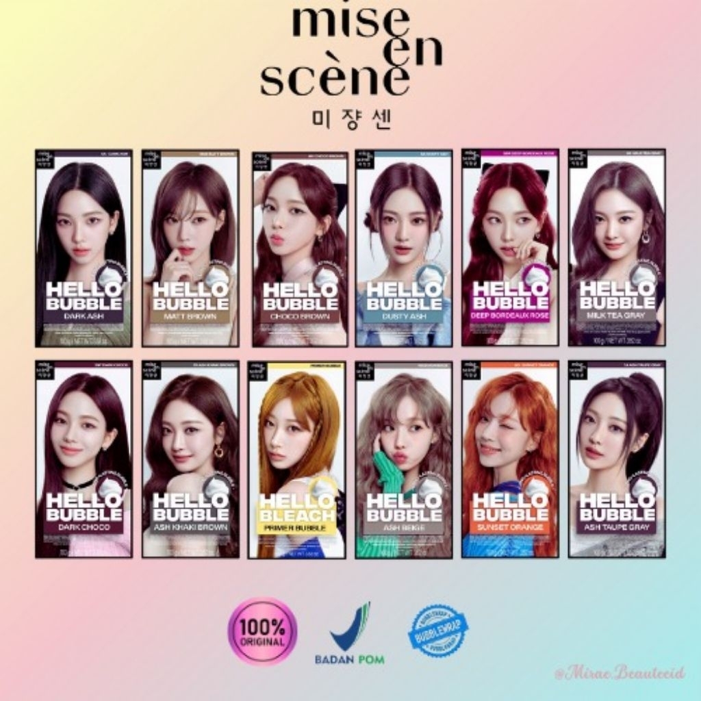 MISE Hello Bubble Semi Permanent Hair Color - Cat rambut Korea DIY type Shampoo