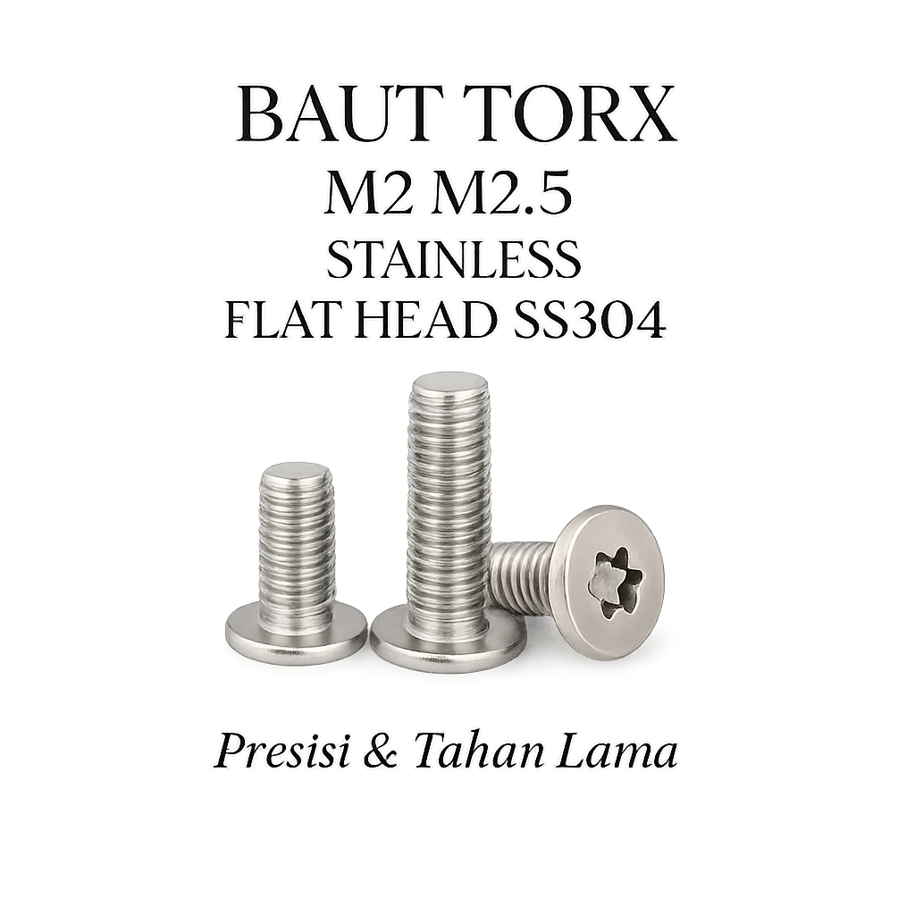 Baut Torx M2 M2.5 Stainless Flat Head SS