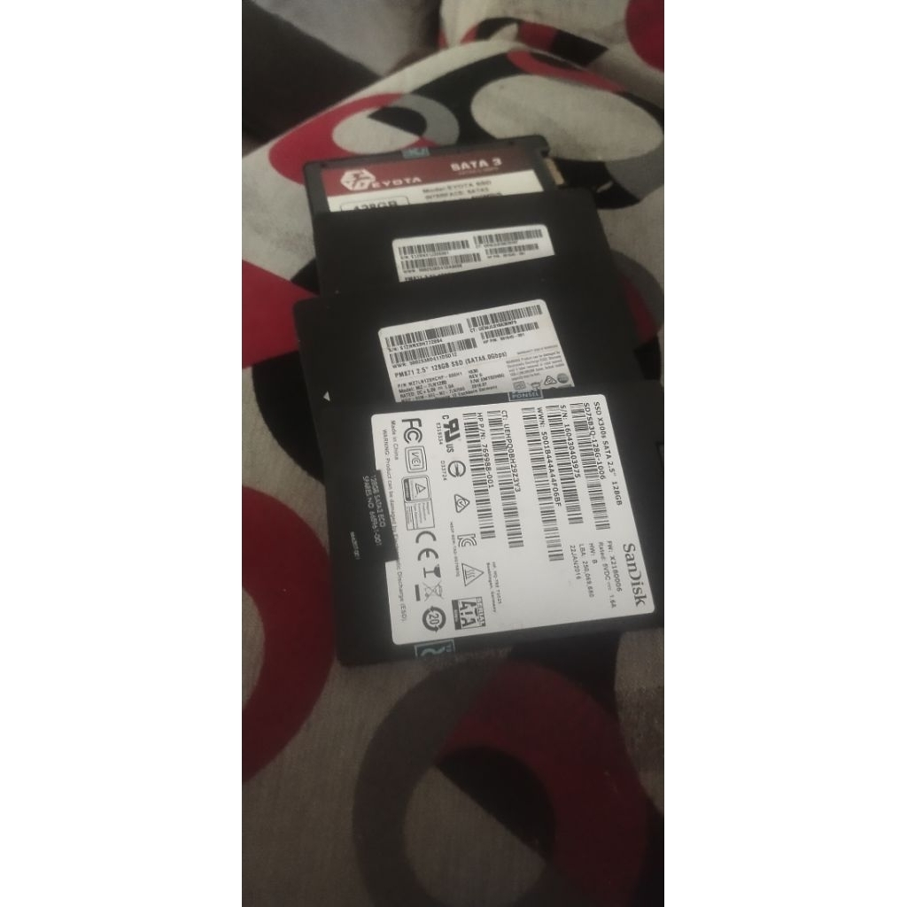 ssd sata 128gb heath 100 persen, samsung, sandisk, eyota. normal jaya