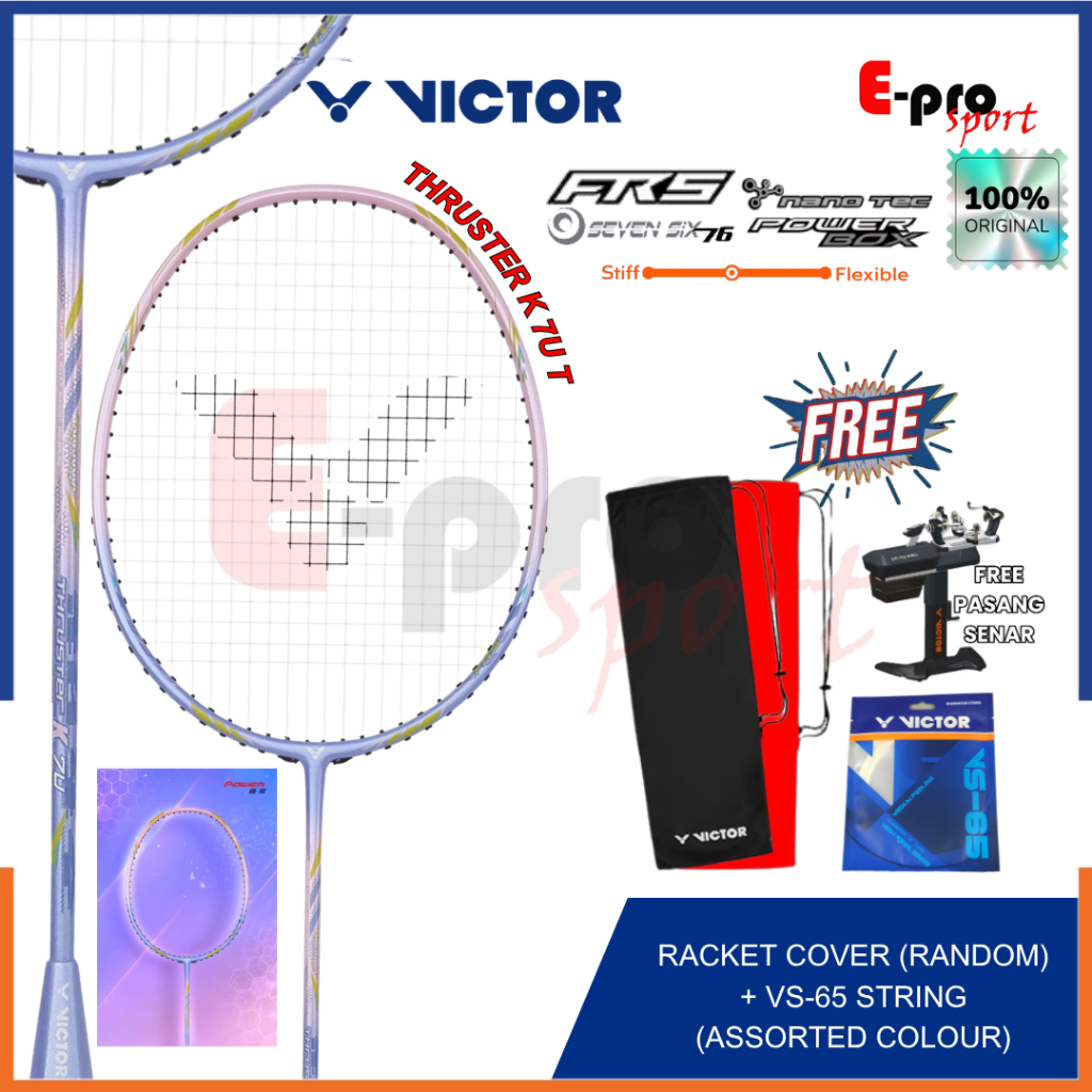 Raket Badminton Victor Thruster K 7U T / TK-7U T / TK 7U T Bulutangkis Super Light Ringan 7U Origina