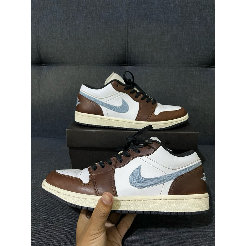 Sepatu Nike Air Jordan 1 Low SE Brown Blue Grey