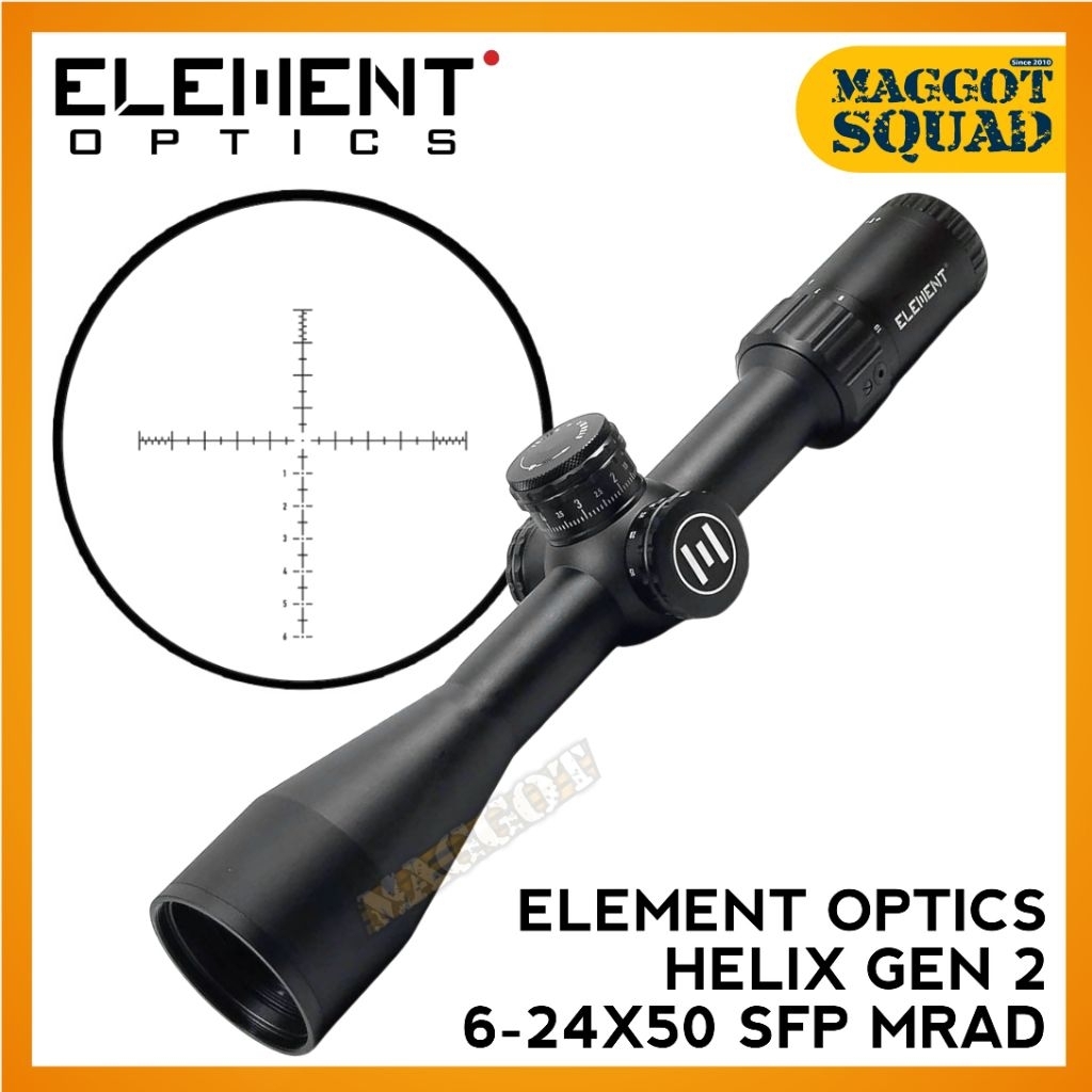 Teleskop Teropong ELEMENT HELIX GEN 2 6-24X50 SFP MRAD
