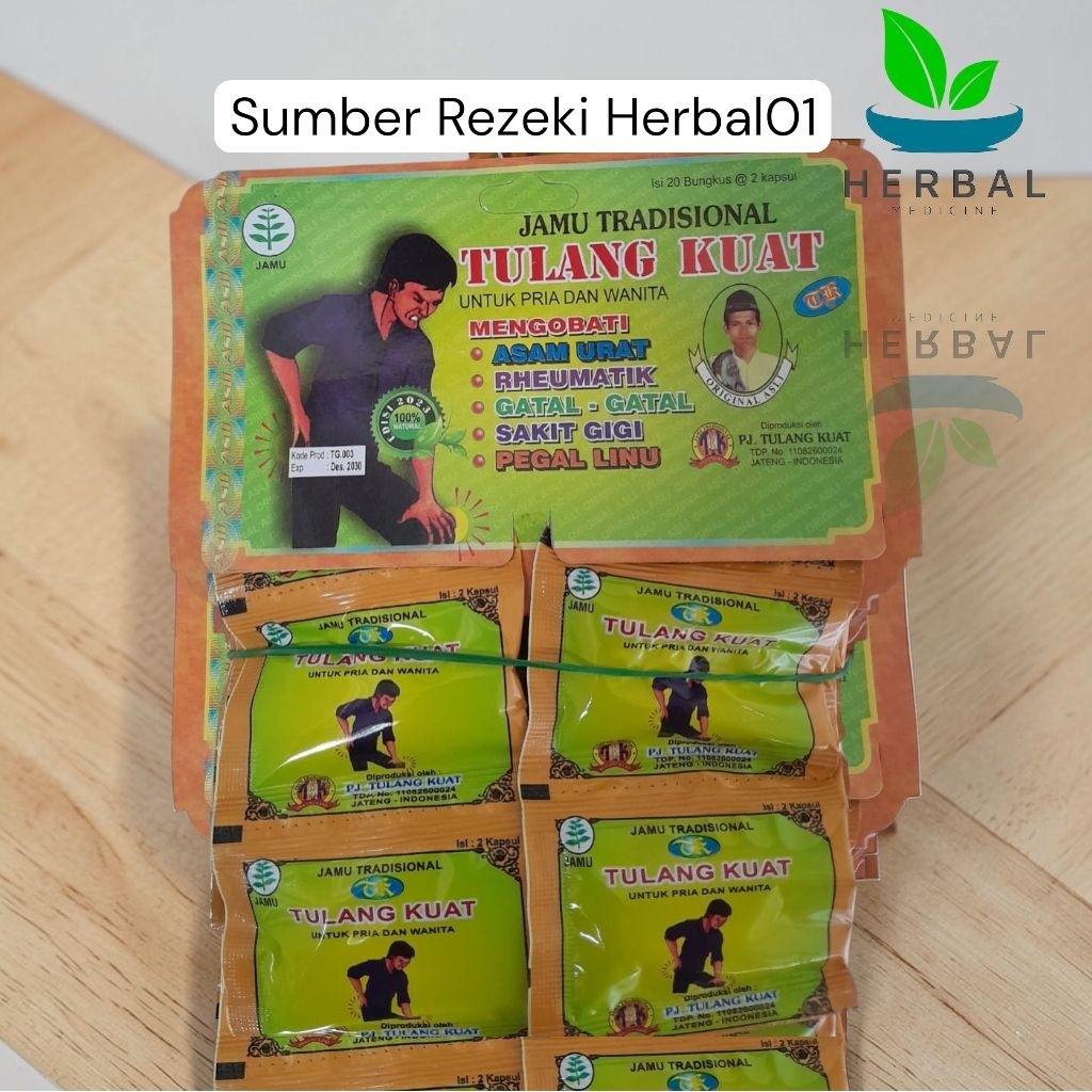 Jamu Tradisional Tulang Kuat Kapsul Herbal Asam Urat Isi 20 Asli Untuk Pria Dan Wanita