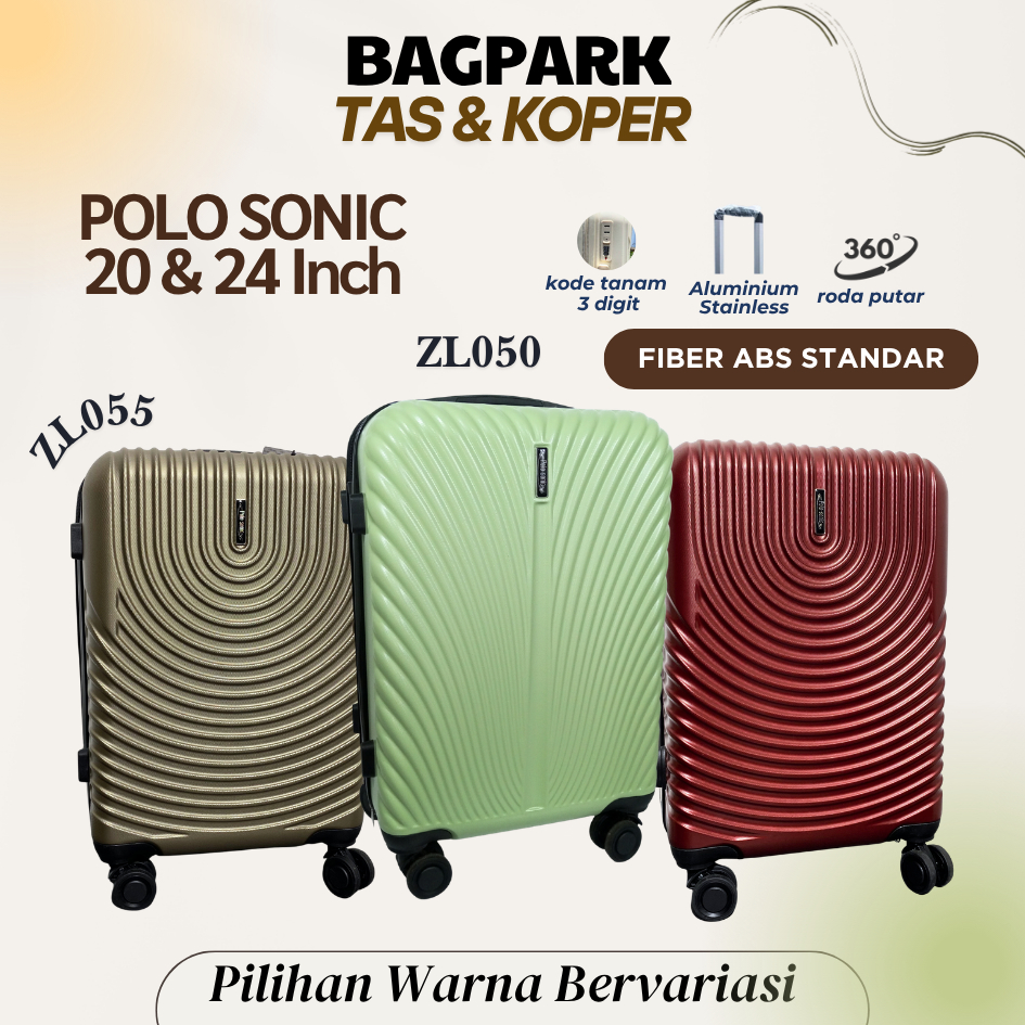 BAGPARK [ Koper 20 Inch / Koper 24 Inch ] Koper Fiber Polo Sonic 20 Inch / Koper Polo Fiber Terbaru 
