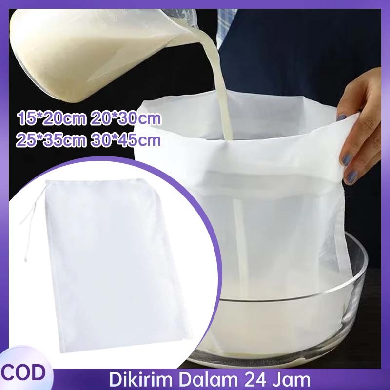 10pcs Saringan Tahu Kain Tali Serut Nilon Saringan Kain Susu Kedelai Multifungsi Kain Tahu Saringan