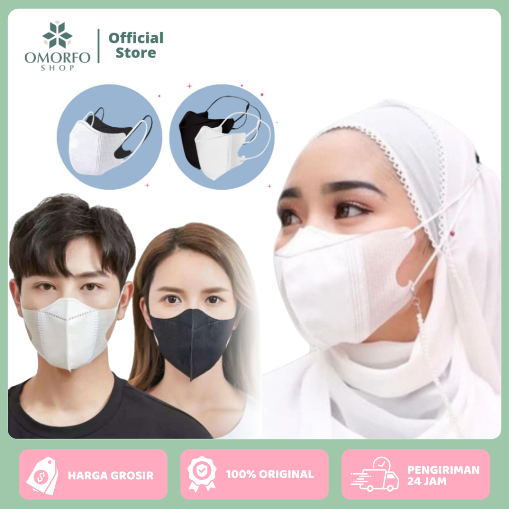 [Omorfo] Accessories Masker Duckbill 3ply BOX Isi 50 pcs | Maske Duckbill Hijab | Masker isi 50pcs M