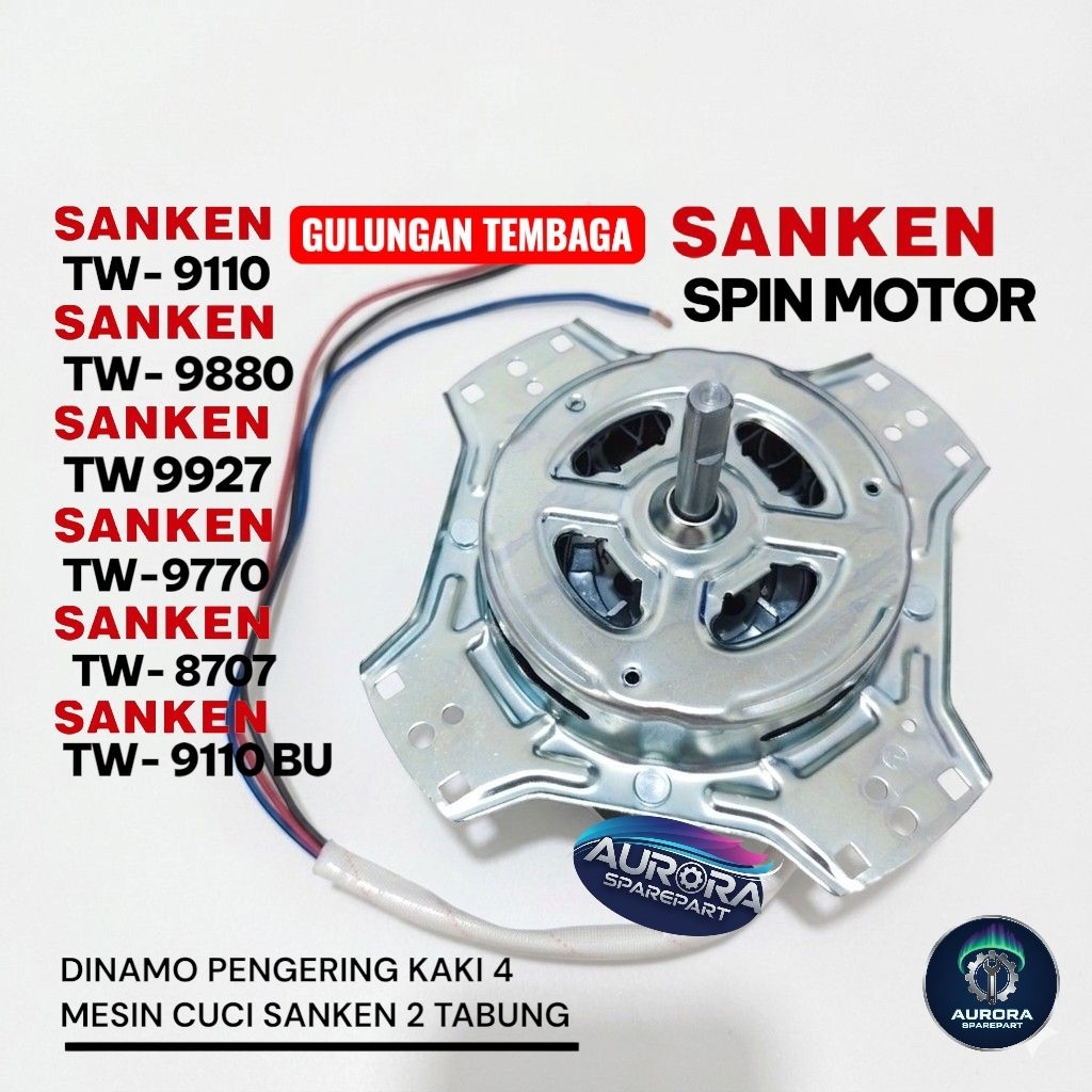 Dinamo pengering KAKI 4 / GULUNGAN TEMBAGA SPIN MOTOR SANKEN TW-9110 TW-9880 TW-9927 TW-9770 TW-8707