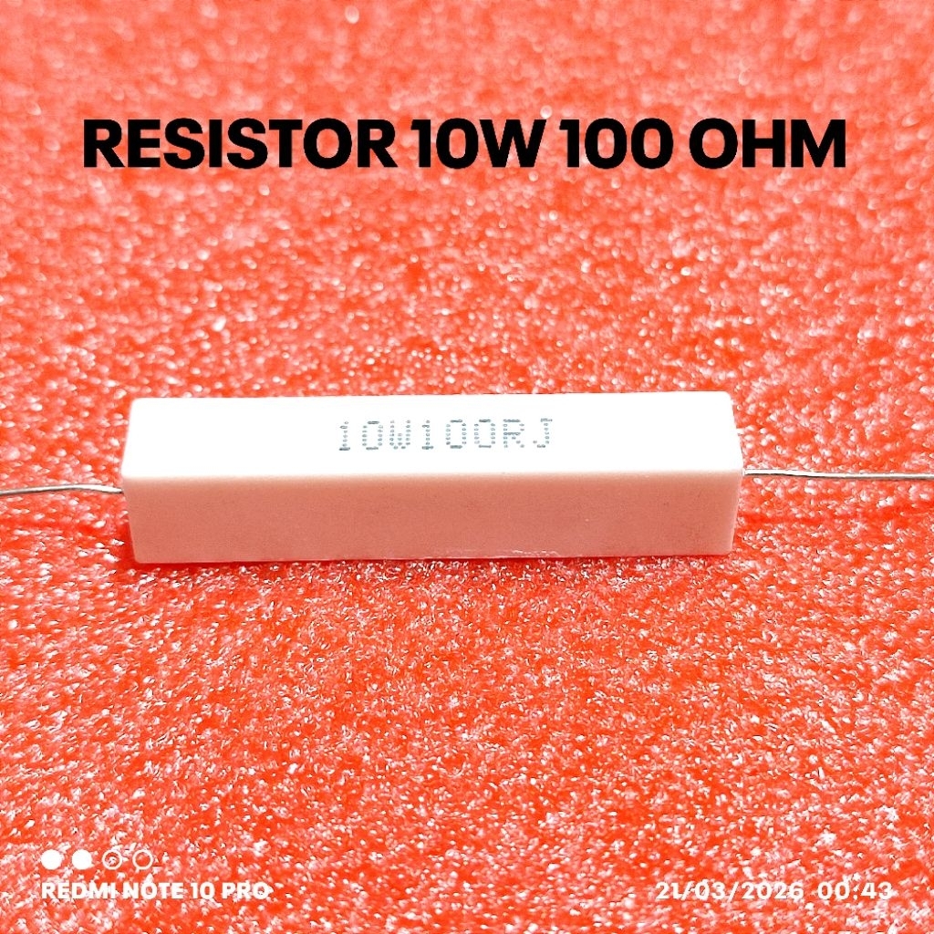 RESISTOR KAPUR 10W 10WATT 100R 100 OHM ROHS ASLI