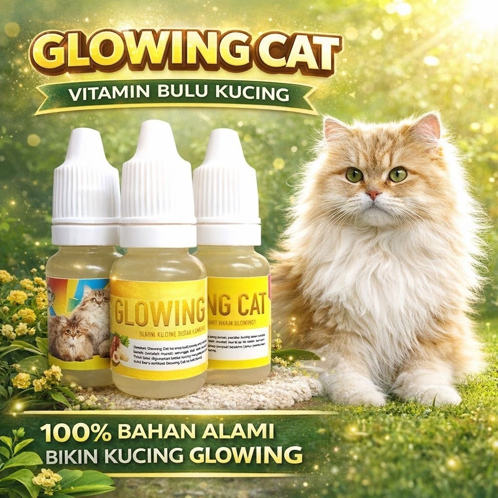 GLOWING CAT - Obat Bulu Rontok Kucing Obat Kucing Botak Obat Bulu Lebat Kucing Obat Menumbuhkan Bulu