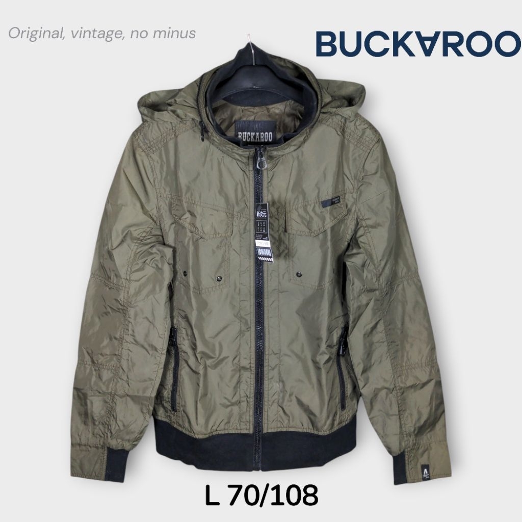 Jaket Windbreaker Hoodie Size L Buckaroo Jeans VINTAGE