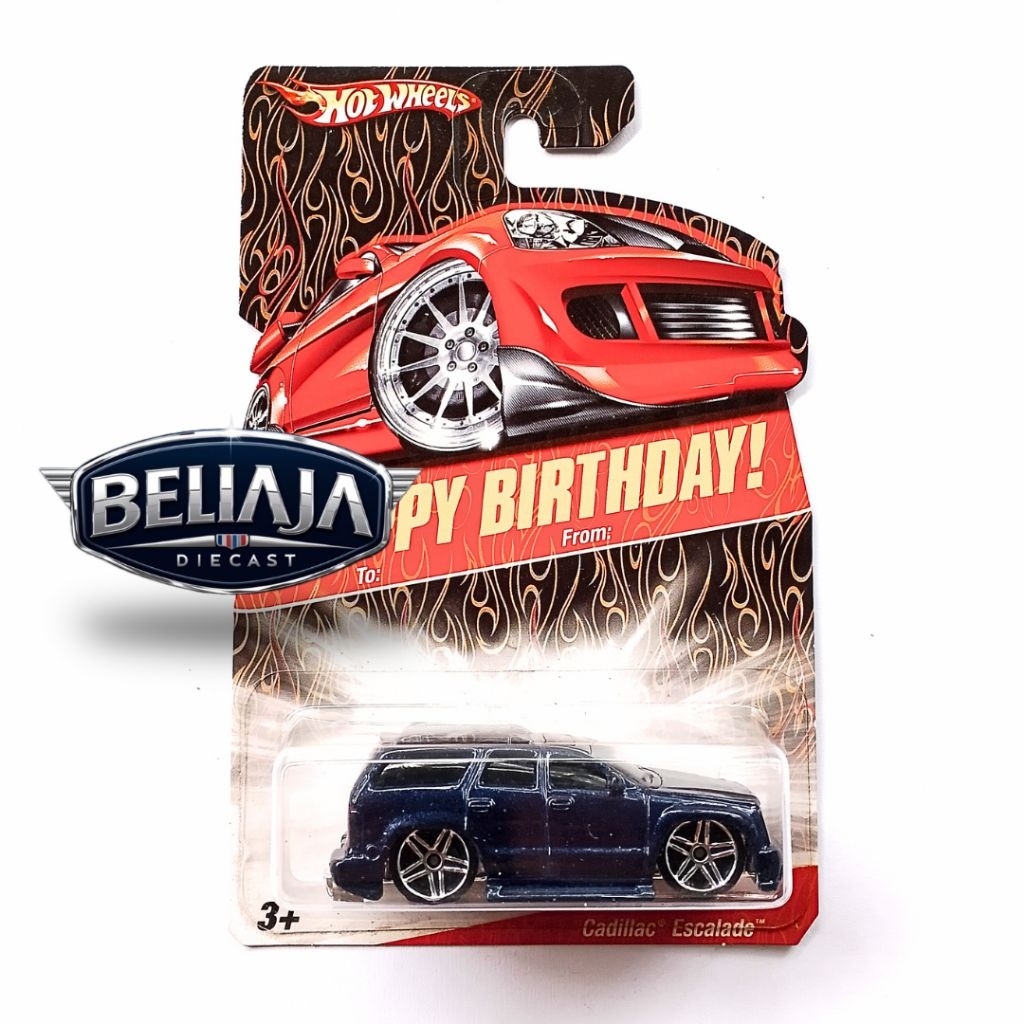 HOT WHEELS CADILLAC ESCALADE BLUE HAPPY BIRTHDAY CARD