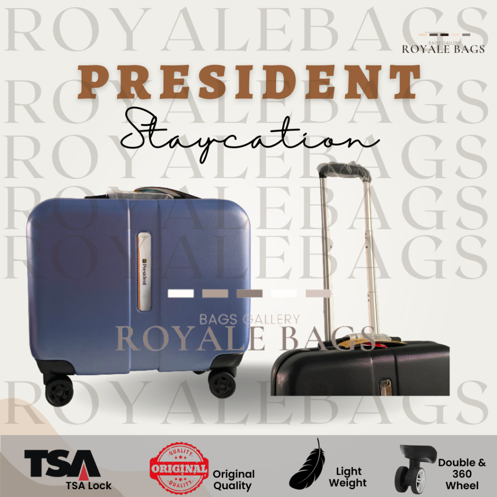 President Tas Koper Pilot 18 inch Original Resleting Cabin Size TSA Lock - Koper Staycation / Umroh