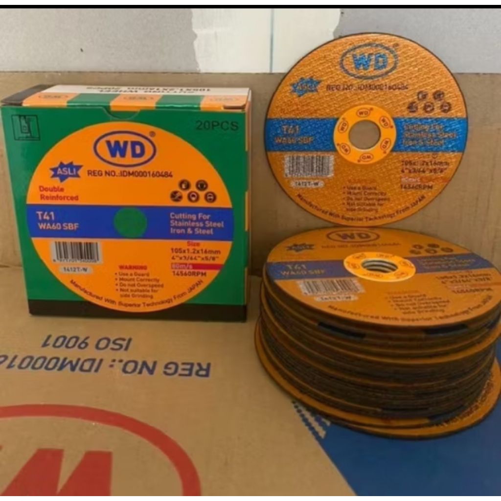 WD Batu Potong Wd Cutting Wheel 4 x 1.2 (20 pcs)  Batu Gurinda WD Potong Stainless