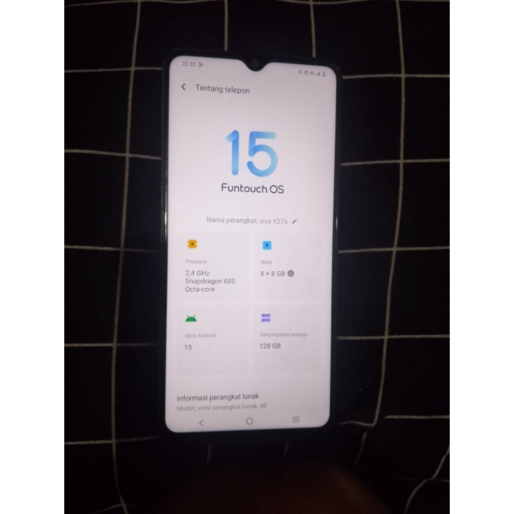 vivo y27s ram 8+8/128