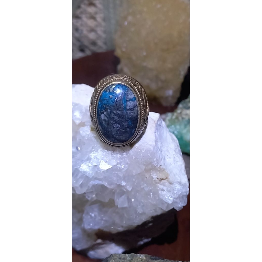 Cincin natural batu pirus persia badar perak