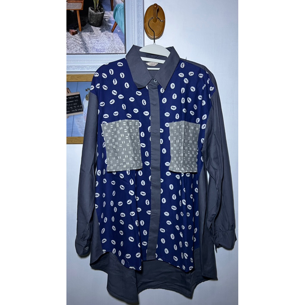 SAIARA BATIK SHIRT NAVY ALL SIZE