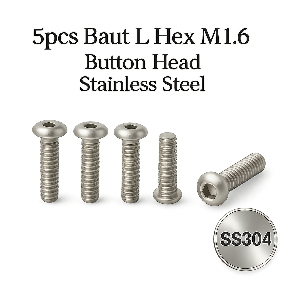 5pcs Baut L Hex M1.6 Button Head Stainle