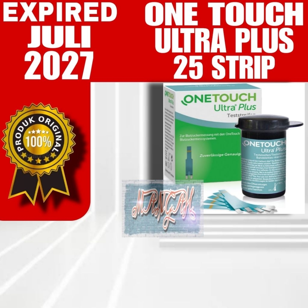One Touch Ultra Plus 25 Strip Original/Strip Gula One Touch Ultra Plus 25 Strip/OneTouchUltraPlus