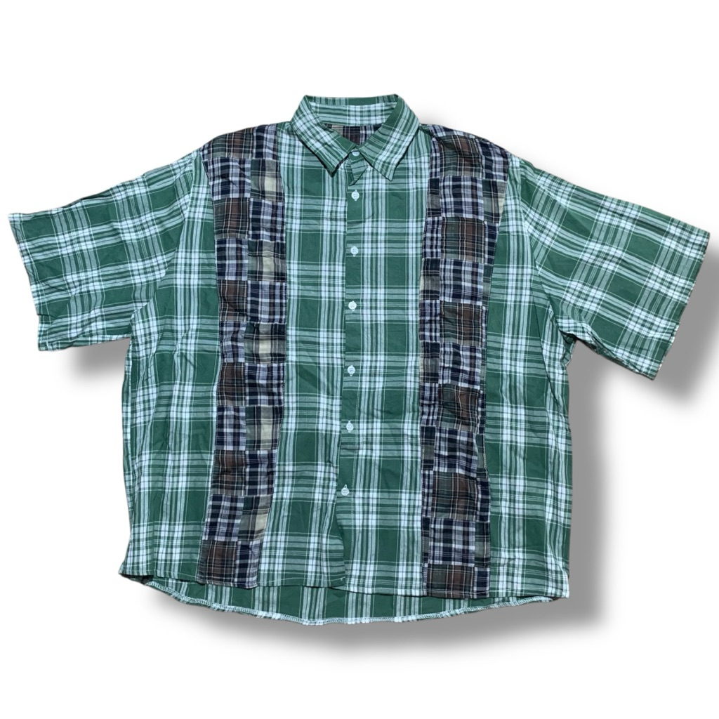 Attention 2Cut Plaid Button Shirt
