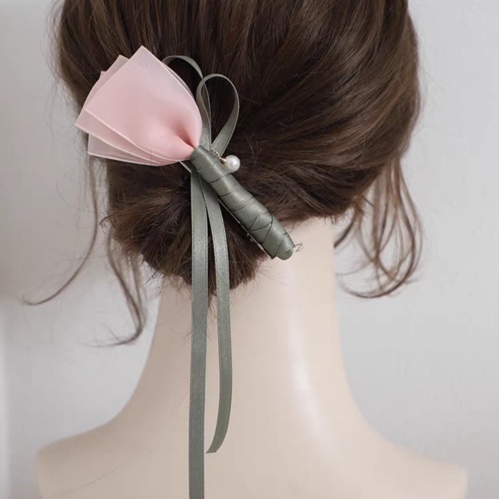 rose flower spring clip hair